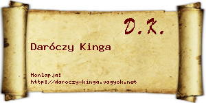 Daróczy Kinga névjegykártya